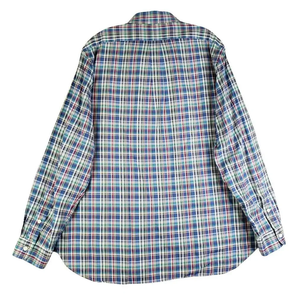 Polo Ralph Lauren Shirt Oxford Men's XL Blue Multicolor Plaid LS Button Down